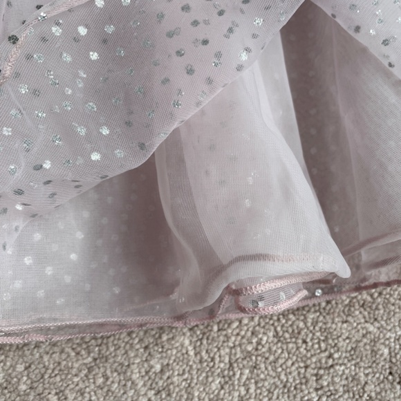 Dance leotard pink sheer sparkly skirt kids size 6 - Picture 10 of 12